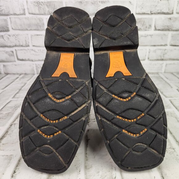 Ariat Sierra Steel Toe Men's Size 9 D Brown Leather Western Wide Square Toe Boot - Picture 8 of 11